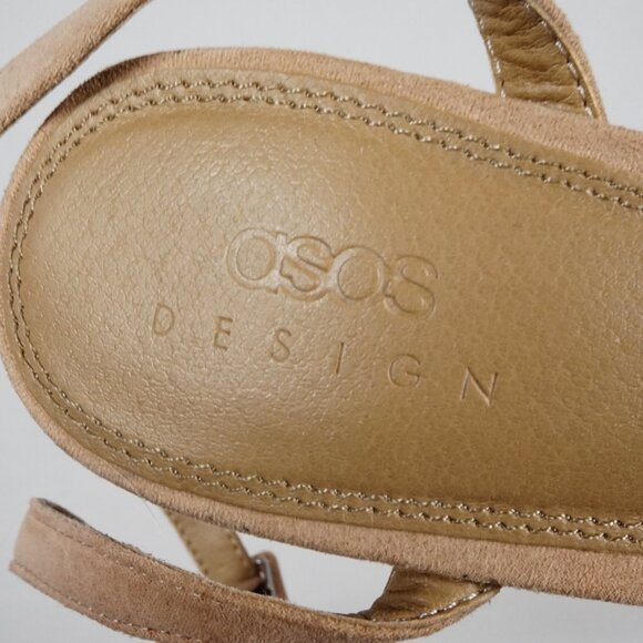 ASOS DESIGN Natasha Platform "Barely There" Heel Sandals Beige UK 7/ US 9 - Picture 9 of 10